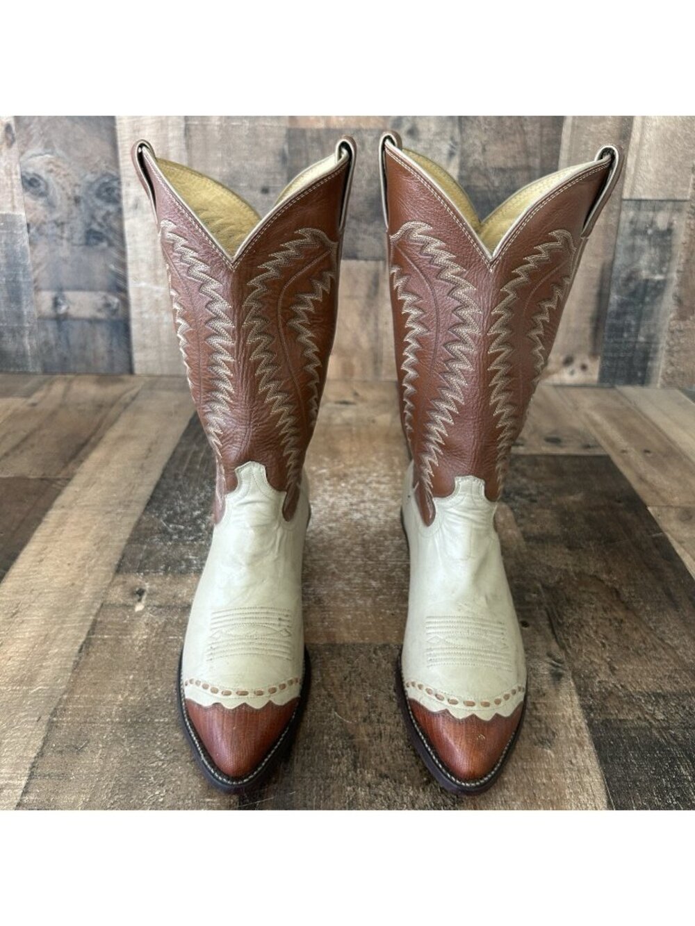 Justin 7096 Vintage Wingtip Western Urban Cowboy Boots Mens 9 D
